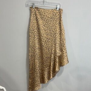 Tan Asymmetrical Wrap Midi Skirt for Casual Resort Wear